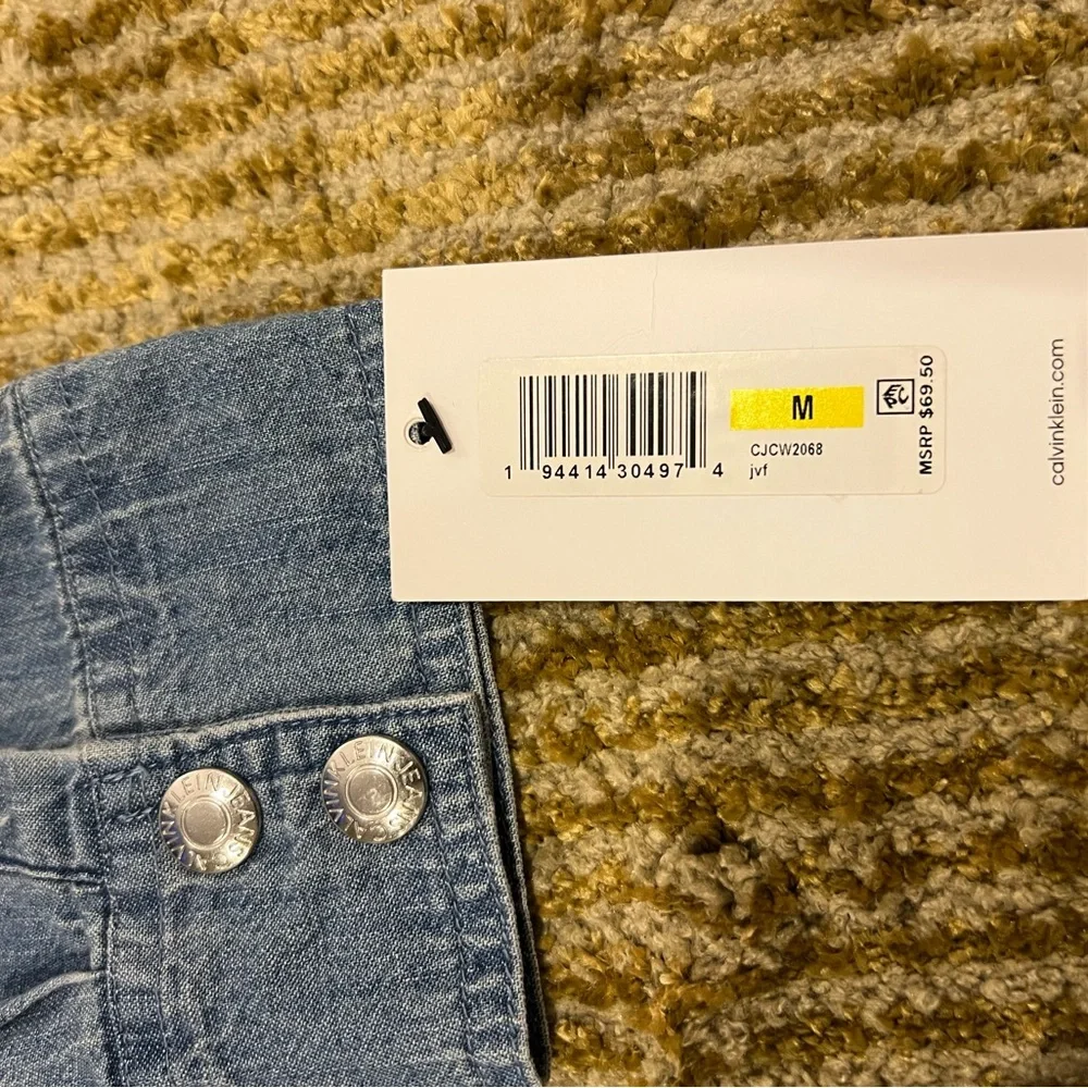 Calvin Klein Gray Denim Casual Shirt - Picture 2 of 2